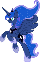 Size: 6424x10000 | Tagged: safe, artist:kysss90, artist:tosterina, princess luna, alicorn, pony, g4, absurd resolution, female, rearing, simple background, smiling, solo, transparent background, vector