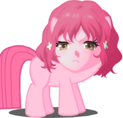 Size: 312x300 | Tagged: safe, pinkie pie, original species, human head pony, g4, abomination, cursed image, female, solo, wat