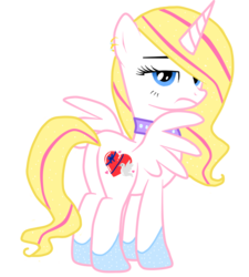 Size: 848x941 | Tagged: dead source, safe, artist:popuicat, oc, oc only, oc:aphrodite, alicorn, pony, alicorn oc, butt, piercing, plot, solo