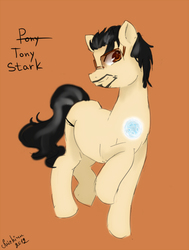 Size: 500x661 | Tagged: safe, artist:tsukiyono-omi-chan, pony, glasses, iron man, ponified, solo, tony stark