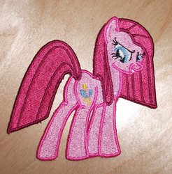 Size: 887x901 | Tagged: safe, artist:ethepony, pinkie pie, g4, female, patch, photo, pinkamena diane pie, solo