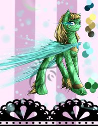 Size: 787x1014 | Tagged: safe, artist:bronymike, oc, oc only, oc:jade myth, pegasus, pony, solo