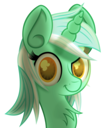 Size: 4560x5520 | Tagged: safe, artist:radiationalpha, lyra heartstrings, pony, unicorn, g4, absurd resolution, bust, chest fluff, faic, female, looking at you, mare, simple background, smiling, solo, transparent background, vector