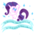 Size: 500x500 | Tagged: safe, artist:php10, rarity, g4, chest fluff, chibi, ear fluff, false truth ponies, female, heart, heart eyes, misspelling, mouthpiece, old banner, profile, smiling, solo, subversive kawaii, wingding eyes