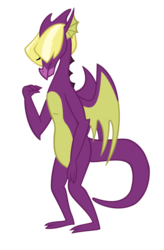 Size: 600x912 | Tagged: safe, artist:queencold, spear (g4), dragon, g4, dart (rule 63), dragoness, rule 63, simple background, solo, teenaged dragon, transparent background