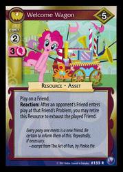 Size: 300x419 | Tagged: safe, pinkie pie, g4, canterlot nights, ccg, enterplay, female, solo, the art of fun, welcome wagon