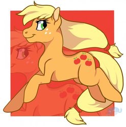 Size: 1264x1280 | Tagged: safe, artist:evian, applejack, g4, female, running, solo