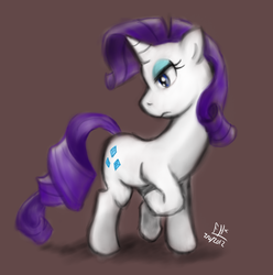 Size: 1256x1264 | Tagged: safe, artist:iomma, rarity, pony, unicorn, g4, brown background, female, simple background, solo
