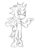 Size: 449x548 | Tagged: safe, artist:fighting-wolf-fist, changeling, pony, bipedal, monochrome, solo, sonic the hedgehog (series), style emulation