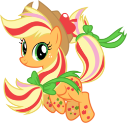 Size: 3507x3396 | Tagged: safe, artist:thisismyphotoshoppin, applejack, g4, twilight's kingdom, female, high res, rainbow power, simple background, solo, transparent background, vector