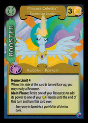 Size: 344x480 | Tagged: safe, princess celestia, g4, canterlot nights, ccg, enterplay, eyes closed, female, magic, mlp trading card game, solo