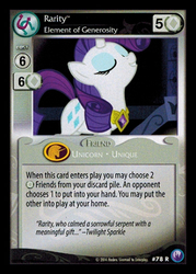 Size: 344x480 | Tagged: safe, rarity, g4, canterlot nights, ccg, element of generosity, enterplay, eyes closed, female, mlp trading card game, solo