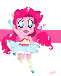 Size: 564x695 | Tagged: safe, artist:flutterdash777, pinkie pie, earth pony, anthro, g4, ambiguous facial structure, clothes, dress, female, gala dress, heart, solo