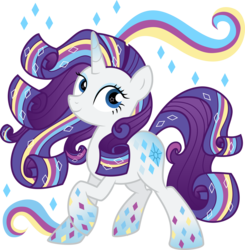 Size: 3000x3057 | Tagged: dead source, safe, artist:katequantum, rarity, pony, unicorn, g4, female, high res, rainbow power, simple background, solo, transparent background, vector