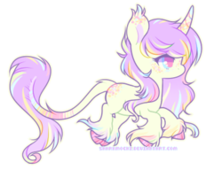 Size: 355x273 | Tagged: safe, artist:oniponii, oc, oc only, classical unicorn, pony, unicorn, adoptable, curved horn, horn, leonine tail, solo