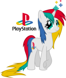 Size: 4763x5603 | Tagged: safe, artist:overdriv3n, pony, absurd resolution, console ponies, magic, my little console, playstation, playstation 1, ponified, solo