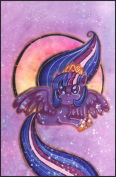 Size: 1984x3021 | Tagged: safe, artist:kawaii-desudesu, twilight sparkle, alicorn, pony, g4, female, mare, solo, traditional art, twilight sparkle (alicorn)