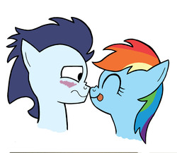 Size: 1428x1240 | Tagged: safe, artist:cross, rainbow dash, soarin', g4, :p, blushing, boop, colored, eyes closed, female, frown, happy, male, nervous, nose wrinkle, noseboop, ship:soarindash, shipping, smiling, straight, tongue out, wide eyes