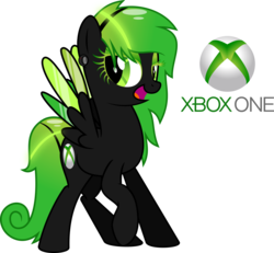 Size: 4537x4189 | Tagged: safe, artist:overdriv3n, pegasus, pony, absurd resolution, console ponies, eyeshadow, looking back, makeup, my little console, ponified, solo, xbox one