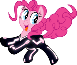 Size: 4985x4255 | Tagged: dead source, safe, artist:overdriv3n, artist:whitediamonds, pinkie pie, g4, .svg available, absurd resolution, female, simple background, solo, transparent background, tron, tron legacy, vector