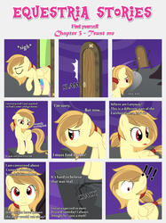 Size: 1800x2409 | Tagged: safe, artist:estories, oc, oc only, oc:alice goldenfeather, pegasus, pony, comic:find yourself, g4, comic, crack, door