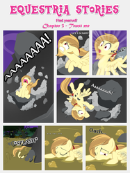 Size: 1800x2409 | Tagged: safe, artist:estories, oc, oc only, oc:alice goldenfeather, pegasus, pony, comic:find yourself, g4, comic, falling, mud, rock, swamp