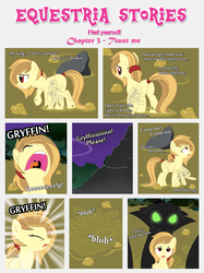 Size: 1800x2409 | Tagged: safe, artist:estories, oc, oc only, oc:alice goldenfeather, hydra, pegasus, pony, comic:find yourself, g4, broken wing, comic, glowing, glowing eyes, multiple heads, wings