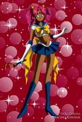 Size: 400x600 | Tagged: safe, artist:drachearannak-fc, pinkie pie, human, g4, anime, base used, cute, dark skin, diapinkes, female, humanized, moe, sailor moon (series), sailor senshi, solo