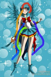 Size: 400x600 | Tagged: safe, artist:drachearannak-fc, rainbow dash, human, g4, 1000 hours in ms paint, anime, base used, clothes, female, ms paint, sailor moon (series), skirt, solo