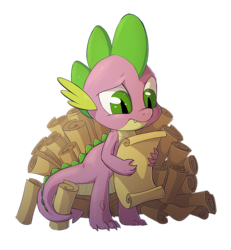 Size: 800x866 | Tagged: safe, artist:hioshiru, spike, dragon, g4, male, scroll, simple background, solo, transparent background