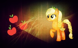 Size: 1920x1200 | Tagged: safe, artist:cookeekirby, applejack, g4, crystallized, female, raised hoof, solo, wallpaper