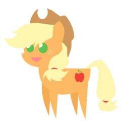 Size: 894x894 | Tagged: safe, artist:ladyanidraws, applejack, g4, female, open mouth, pointy ponies, simple background, solo, transparent background