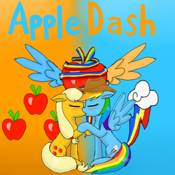 Size: 800x800 | Tagged: safe, artist:glimmeringroseshine, applejack, rainbow dash, earth pony, pegasus, pony, g4, duo, eyes closed, female, kiss on the lips, kissing, lesbian, mare, ship:appledash, shipping