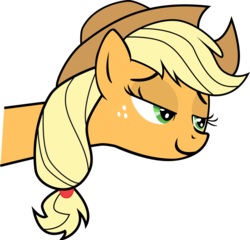 Size: 912x877 | Tagged: safe, artist:okaminekowiesel, applejack, g4, female, simple background, smirk, solo, transparent background, vector