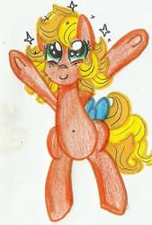 Size: 475x701 | Tagged: safe, artist:blanquiwiis, applejack (g1), pony, g1, bipedal, female, solo, traditional art