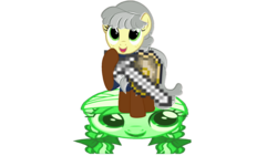 Size: 1280x720 | Tagged: safe, artist:notsofrequentuser, edit, chickadee, jinx, ms. peachbottom, slime (dragon quest), dragon quest, g4, armor, bandage, boots, clothes, dragon quest (game), fantasy class, female, floating head, head, knight, shield, simple background, slime knight, sword, terraria, transparent background, warrior, wat