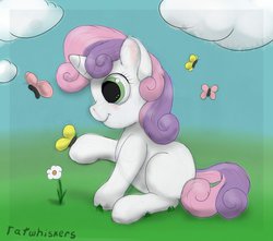 Size: 1280x1132 | Tagged: safe, artist:ratwhiskers, sweetie belle, butterfly, g4, female, solo