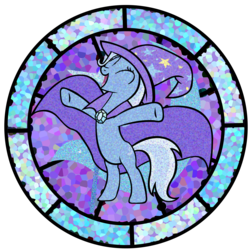 Size: 3000x3000 | Tagged: safe, artist:rose5tar, trixie, pony, unicorn, g4, female, high res, solo, stained glass