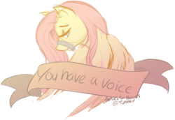 Size: 1087x749 | Tagged: safe, artist:poniesforparents, fluttershy, g4, female, irony, motivational, old banner, positive ponies, solo