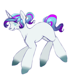 Size: 500x500 | Tagged: safe, artist:champagne-horse, oc, oc only, unnamed oc, pony, unicorn, adoptable, blank flank, solo