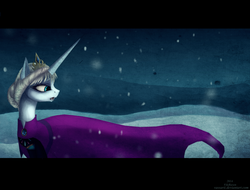 Size: 1024x780 | Tagged: safe, artist:grinu, pony, elsa, frozen (movie), ponified, snow, snowfall, solo