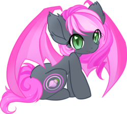 Size: 944x847 | Tagged: safe, artist:bigbuxart, oc, oc only, oc:heartbeat, bat pony, pony, heart eyes, solo, wingding eyes