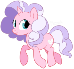 Size: 2859x2688 | Tagged: dead source, safe, artist:php17, oc, oc only, oc:marshmallow daze, pony, unicorn, high res, looking back, smiling, solo, trotting