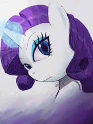 Size: 768x1024 | Tagged: dead source, safe, artist:terpa-apret, rarity, g4, female, magic, solo