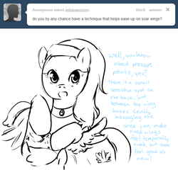 Size: 668x642 | Tagged: safe, artist:chinad011, lotus blossom, ask spa ponies, g4, ask, female, solo, tumblr