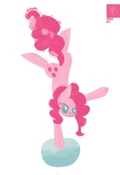 Size: 688x1000 | Tagged: dead source, safe, artist:mlp-frank, pinkie pie, earth pony, pony, g4, female, hooves, mare, simple background, solo, upside down, white background