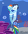 Size: 1024x1241 | Tagged: safe, artist:rulette, rainbow dash, soarin', mermaid, merman, merpony, g4, female, kissing, male, mermaid lovers, mermaidized, mermanized, ship:soarindash, shipping, straight, underwater