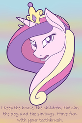 Size: 1280x1920 | Tagged: safe, artist:guymelefs, princess cadance, g4, divorce, female, princess bitchdance, princess cuntance, solo