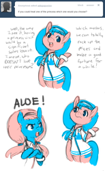Size: 652x1059 | Tagged: safe, artist:chinad011, aloe, lotus blossom, ask spa ponies, g4, ask, clothes, comic, spa twins, tumblr