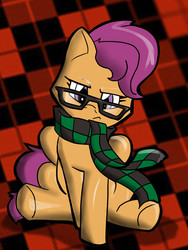 Size: 546x728 | Tagged: safe, artist:theburningdonut, scootaloo, g4, clothes, female, glasses, hipster, hipsterloo, scarf, solo